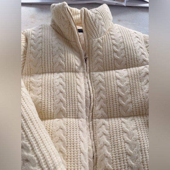 Zara Cream Textured Women's Turtleneck Sweater Jacket - Picture 5 of 9